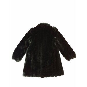 American Signature Faux Fur Dark Brown Coat Size 9/10 Acrylic & Modacrylic